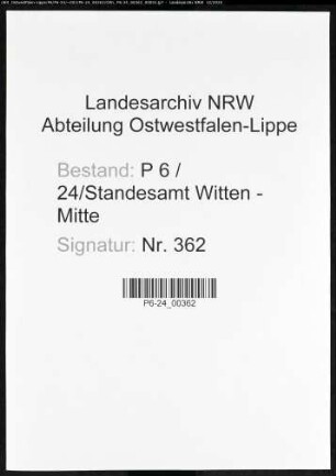 Sterberegister Standesamt Witten-Mitte