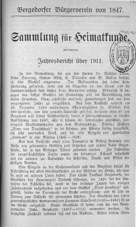 Jahresbericht über 1911.