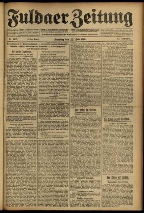 Erste Ausgabe vom Samstag, den 22. Juli 1916.