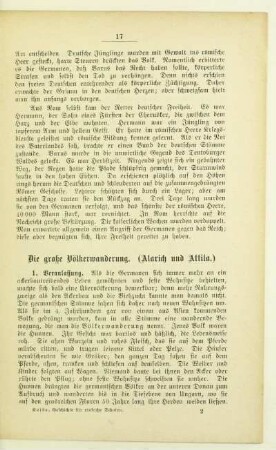 Die große Völkerwanderung. (Alarich und Attila)