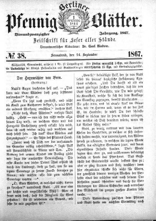No. 38, Sonnabend, den 14. September