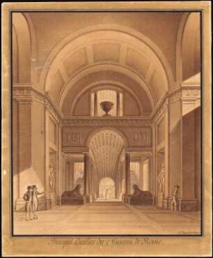 Vatikanische Museen, Rom Museo Pio Clementino. Haupttreppenhaus: Perspektivische Innenansicht