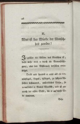 II. Was ist der Würde der Menschheit zuwider?