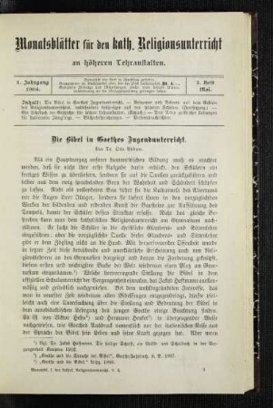 ¬Die¬ Bibel in Goethes Jugendunterricht