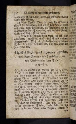 276-279, Tägliches Gebet eines frommen Christen