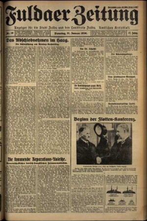 Ausgabe vom Dienstag, den 21. Januar 1930.