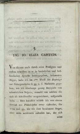 5. Jac. Jo. Eliza Capitein.