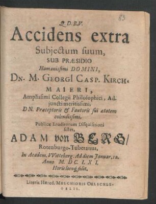 Accidens extra Subiectum suum