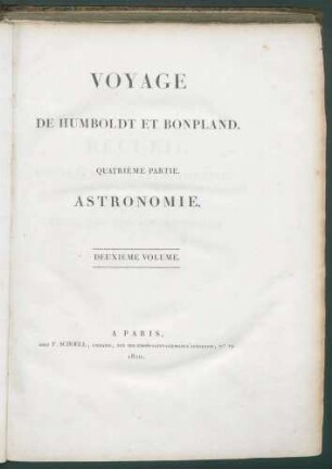 Voyage de Humboldt et Bonpland 4.P.Astronomie,2:Recueil...