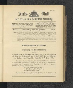 No.47, Donnerstag, den 27. Februar 1919