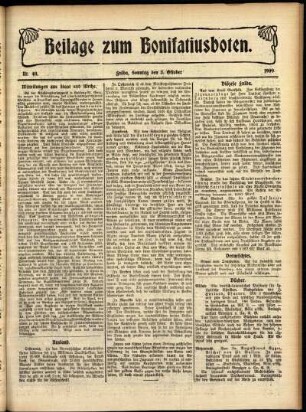 Zweite Ausgabe vom Sonntag, den 03. Oktober 1909.