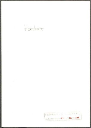Hoeber, Fritz, Straßburg, Tournai und Frankfurt, Schriftwechsel mit Wichert
