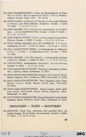 Miniaturen, Dosen, Bijouterien (Nr. 556-662)