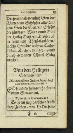 Von den Heiligen Sacramenten.