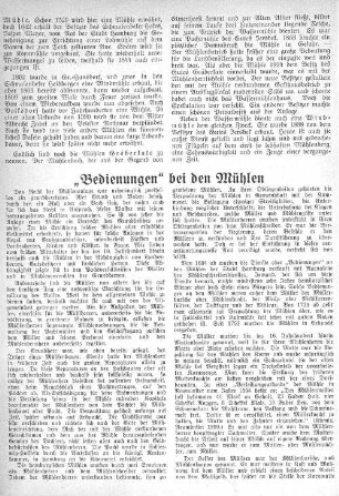 "Bedienungen" bei den Mühlen