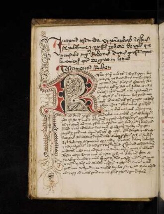 Robertus Grosseteste (Übersetzer): Testamenta duodecim patriarcharum. Incipiunt testamenta XII patriarcharum in quibus pulcherrime et aptissime prophetie de Christo que transtulit magister Robertus dictus Grossum Caput Linconiensis episcopus de greco in latinum. Testamentum Ruben