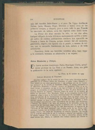 Sobre Menéndez y Pelayo