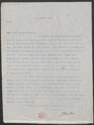 Brief an Sylvio Lazzari : 24.01.1913