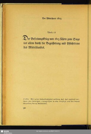 These 17: Der Mittelstand 1813