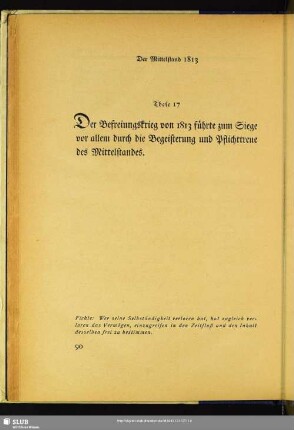 These 17: Der Mittelstand 1813