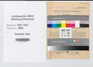 Entnazifizierung Karl Schmitz , geb. 24.12.1903 (Regierungsinspektor)