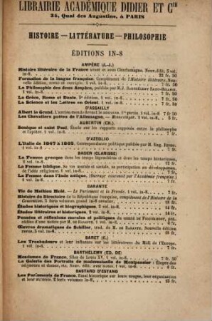 Librairie académique Didier & cie : [catalogue]