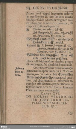 Caput XVI. De Morbis Ventriculi Per Juniperum Depellendis Sollicitum Est.