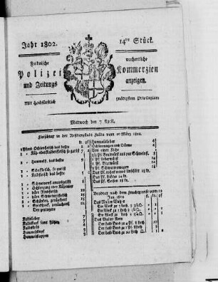 14tes Stück, Ausgabe vom 7. April 1802