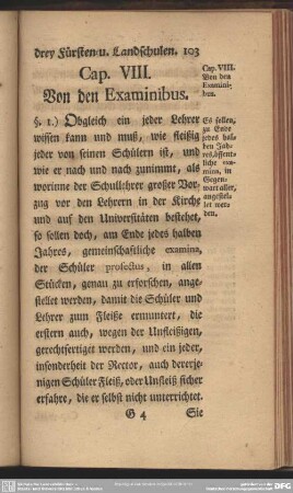 Cap. VIII. Von den Examinibus
