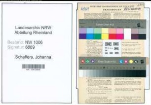 Entnazifizierung Johanna Schaffers , geb. 24.11.1906 ()