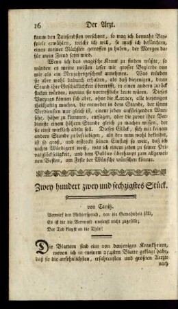 Zwey hundert zwey und sechzigstes Stück