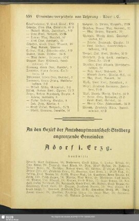 Berufsklassen und Gewerbebetriebe : Gewerbetreibende von Adorf i. Erzg.