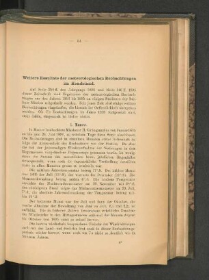 Weitere Resultate der meteorologischen Beobachtungen im Kondeland.