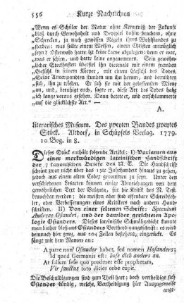 : Literarisches Museum. Bd.2.,St.2.
