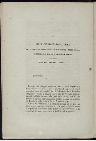 Sulle Condizione della Pesca