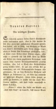 Neuntes Kapitel. Die würdigen Freunde.