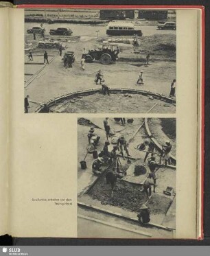 Straßenbauarbeiten vor dem Peking-Hotel