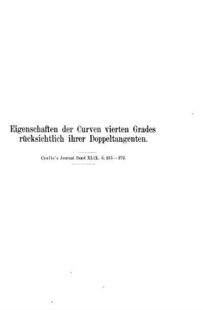 Eigenschaften der Curven vierten Grades rücksichtlich ihrer Doppeltangenten.