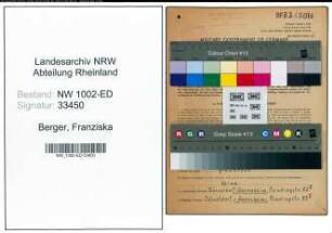 Entnazifizierung Franziska Berger, geb. 07.10.1888 (Studienraetin)