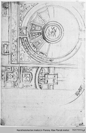 Zwei Entwürfe für Deckendekoration : Kompositionsskizze