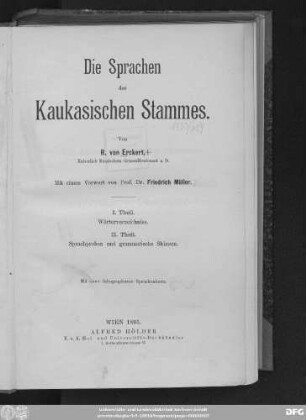 Theil 2: Sprachproben und grammatische Skizzen