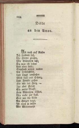 Bitte an den Amor.