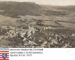 Schömberg, Ansicht mit Plettenberg / Luftaufnahme