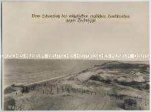 Küstenlandschaft bei Zeebrügge mit Drahthindernissen nach dem englischen Angriffsversuch