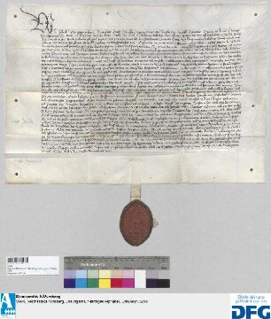 Sebald, Abt des Benediktinerklosters St. Egidien in Nürnberg, stellt ein Vidimus von dem Derogationsprivileg des Kaisers Friedrich III. vom 23. Juni 1464 aus.