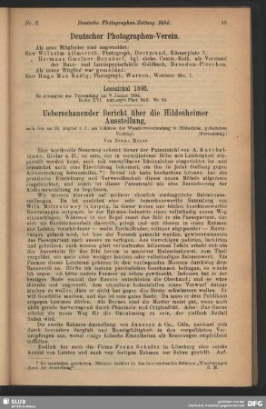 Ueberschauender Bericht über die Hildesheimer Ausstellung