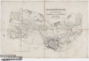 Übersichtsplan vom Inundationsgebiete der Gewässer bei und in der Umgegend von Leipzig.