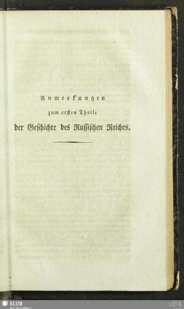 Anmerkungen zum ersten Theile der Geschichte des Russischen Reiches
