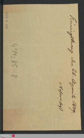 Ms 85-8 - Brief von Gerhard von Scharnhorst an unbekannt