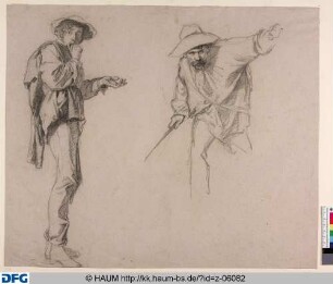 Studie eines essenden Mannes und eines weiteren Mannes (Campagnole?)